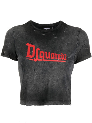 

Logo-print faded cotton T-shirt, Dsquared2 Logo-print faded cotton T-shirt