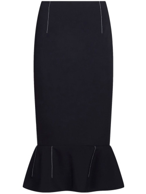 

Contrast-stitching peplum-hem skirt, Marni Contrast-stitching peplum-hem skirt