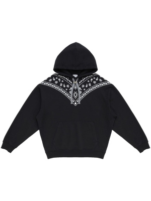 

Bandana-embroidered drawstring hoodie, Marcelo Burlon County of Milan Bandana-embroidered drawstring hoodie