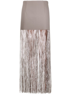 

Body-print fringed skirt, Doublet Body-print fringed skirt