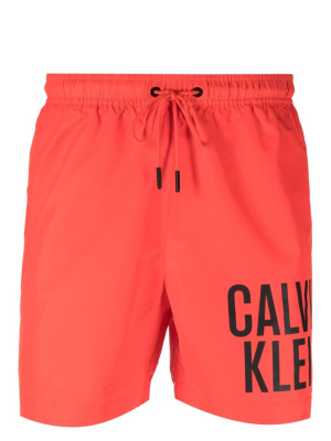 

Contrasting logo-print swim shorts, Calvin Klein Contrasting logo-print swim shorts