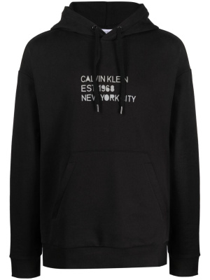 

Logo-print cotton hoodie, Calvin Klein Logo-print cotton hoodie