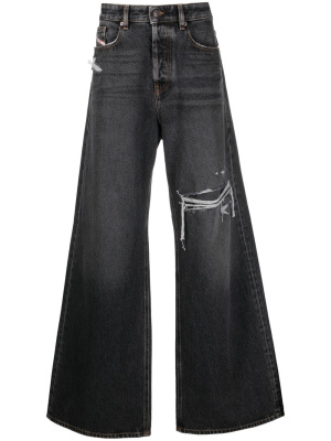 

D-Rise ripped straight-leg jeans, Diesel D-Rise ripped straight-leg jeans