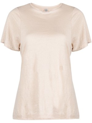 

Logo-embroidered linen T-shirt, TOTEME Logo-embroidered linen T-shirt