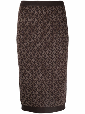 

Monogram-print knitted skirt, Michael Kors Monogram-print knitted skirt