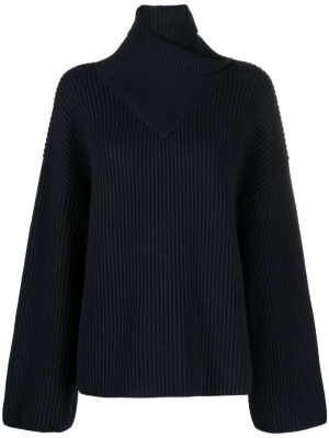 

Wrap-neck ribbed wool jumper, TOTEME Wrap-neck ribbed wool jumper