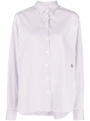 

Stripe-print logo-patch shirt, TOTEME Stripe-print logo-patch shirt