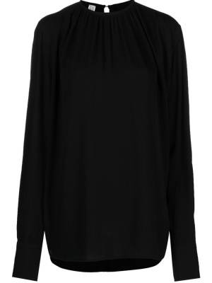 

Gathered neck ripple-effect blouse, TOTEME Gathered neck ripple-effect blouse