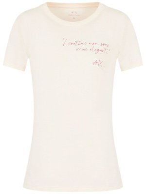 

Quote-print cotton T-shirt, Armani Exchange Quote-print cotton T-shirt