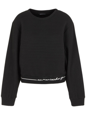 

Logo-embroidered ribbed sweatshirt, Armani Exchange Logo-embroidered ribbed sweatshirt