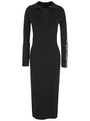 

Logo-embroidered ribbed midi dress, Armani Exchange Logo-embroidered ribbed midi dress