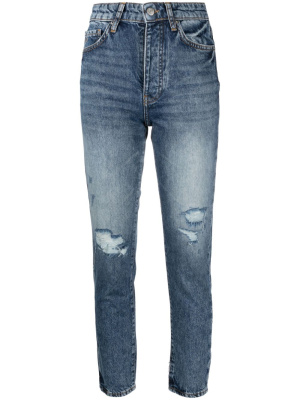 

High-rise distressed skinny jeans, Armani Exchange High-rise distressed skinny jeans