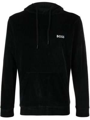 

Logo-embroidered velvet hoodie, BOSS Logo-embroidered velvet hoodie