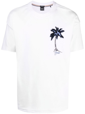 

Embroidered-motif cotton T-shirt, BOSS Embroidered-motif cotton T-shirt