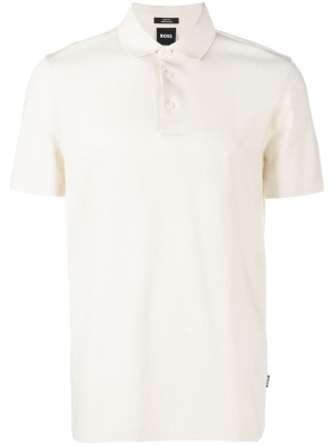 

Ribbed knit cotton polo shirt, BOSS Ribbed knit cotton polo shirt