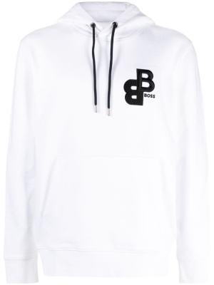 

Logo-embroidered cotton hoodie, BOSS Logo-embroidered cotton hoodie
