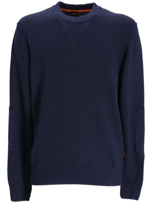 

Cotton-linen elbow-patch jumper, BOSS Cotton-linen elbow-patch jumper
