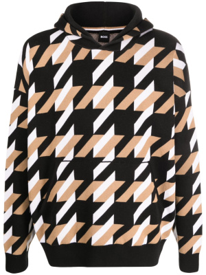 

Houndstooth-pattern cotton hoodie, BOSS Houndstooth-pattern cotton hoodie