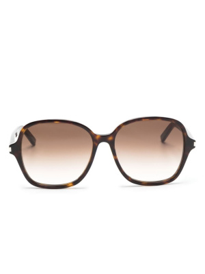 

Logo-print round-frame sunglasses, Saint Laurent Eyewear Logo-print round-frame sunglasses