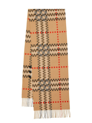 

Pixel-check cashmere scarf, Burberry Pixel-check cashmere scarf