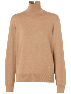 

Logo-plaque funnel-neck jumper, Burberry Logo-plaque funnel-neck jumper