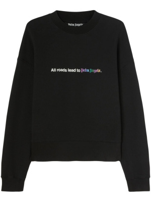 

All Roads slogan-print cotton sweatshirt, Palm Angels All Roads slogan-print cotton sweatshirt