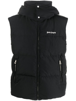 

Logo-embroidered puffer gilet, Palm Angels Logo-embroidered puffer gilet