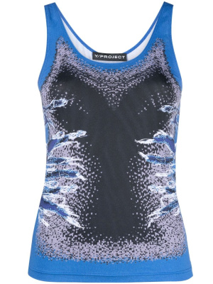 

Whisker-print tank top, Y/Project Whisker-print tank top