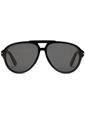 

Logo-print navigator-frame sunglasses, Gucci Eyewear Logo-print navigator-frame sunglasses