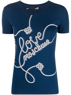 

Rope logo-print T-shirt, Love Moschino Rope logo-print T-shirt