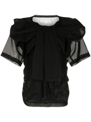 

Oversized-bow semi-sheer cotton blouse, Comme des Garçons TAO Oversized-bow semi-sheer cotton blouse