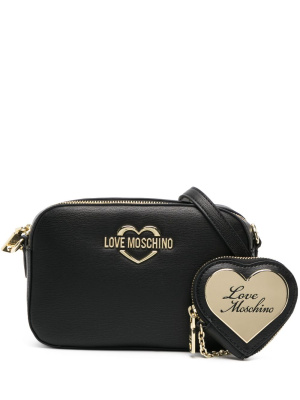 

Logo-plaque leather camera bag, Love Moschino Logo-plaque leather camera bag
