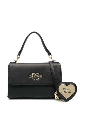 

Hollies logo-plaque faux-leather clutch, Love Moschino Hollies logo-plaque faux-leather clutch