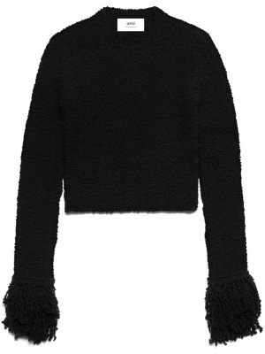 

Fringed-trim cropped jumper, AMI Paris Fringed-trim cropped jumper
