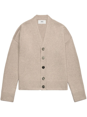 

V-neck elbow patches cardigan, AMI Paris V-neck elbow patches cardigan