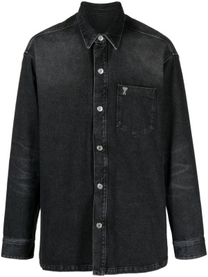 

Logo-plaque denim jacket, AMI Paris Logo-plaque denim jacket