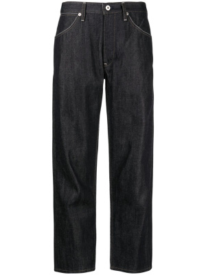 

Contrast-stitching cotton straight-leg jeans, Jil Sander Contrast-stitching cotton straight-leg jeans