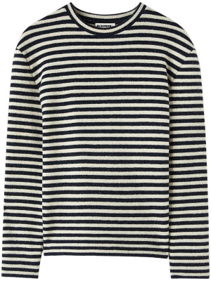 

Logo-patch striped wool T-shirt, Jil Sander Logo-patch striped wool T-shirt