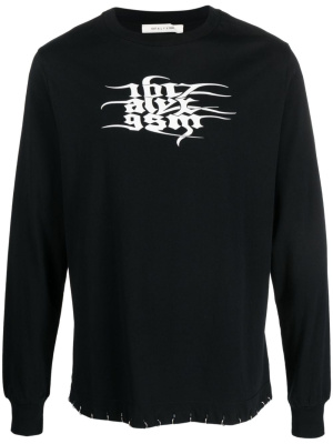 

Logo-print long-sleeve cotton T-shirt, 1017 ALYX 9SM Logo-print long-sleeve cotton T-shirt