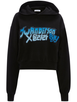

X Run Hany printed cropped hoodie, JW Anderson X Run Hany printed cropped hoodie