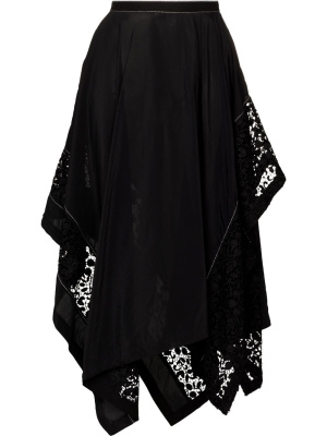 

Lace-insert asymmetric skirt, JW Anderson Lace-insert asymmetric skirt