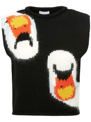 

Swan intarsia-knit knitted top, JW Anderson Swan intarsia-knit knitted top