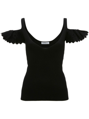 

Ruffled off-shoulder top, JW Anderson Ruffled off-shoulder top