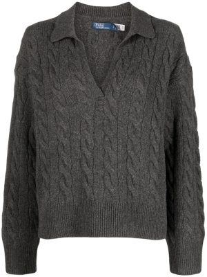 

Split-neck cable-knit jumper, Polo Ralph Lauren Split-neck cable-knit jumper