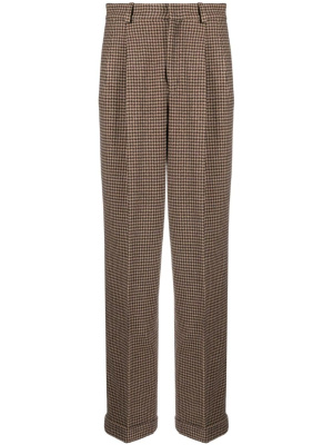 

Pleat-detail houndstooth-pattern trousers, Polo Ralph Lauren Pleat-detail houndstooth-pattern trousers