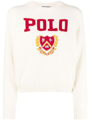 

Logo-intarsia crew-neck jumper, Polo Ralph Lauren Logo-intarsia crew-neck jumper