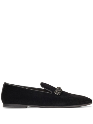 

Bing crystal-embellished velvet slippers, Jimmy Choo Bing crystal-embellished velvet slippers