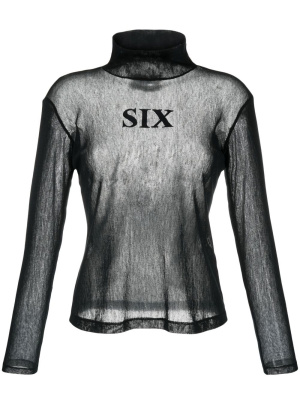 

Logo pint sheer top, MM6 Maison Margiela Logo pint sheer top