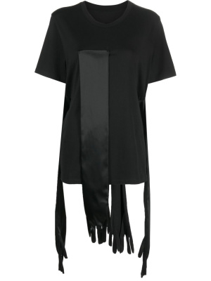 

Draped satin-panel T-shirt, MM6 Maison Margiela Draped satin-panel T-shirt