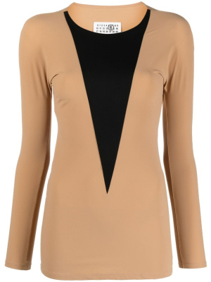 

Triangle-shape long-sleeve T-shirt, MM6 Maison Margiela Triangle-shape long-sleeve T-shirt